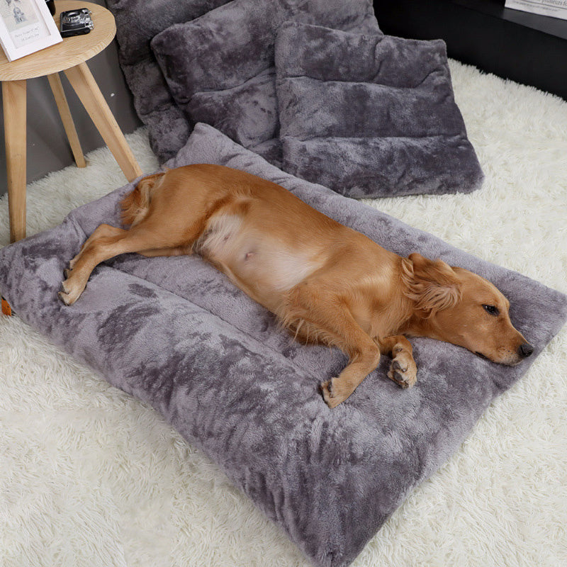 Long Warm Dog Plush Bed