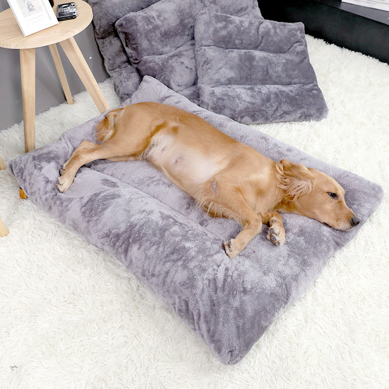 Long Warm Dog Plush Bed