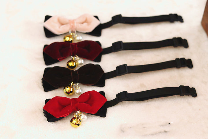 "Pet Bow Tie Collar with Bell – Cute & Elegant