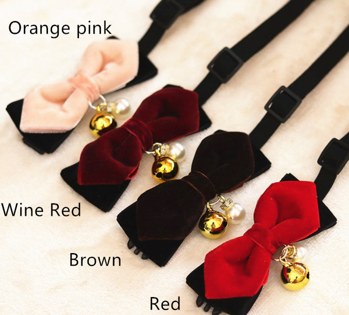 "Pet Bow Tie Collar with Bell – Cute & Elegant