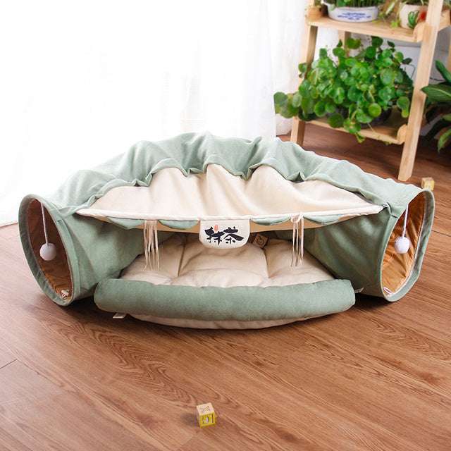 Collapsible Cat Tunnel Bed – Hide, Pounce, Nap in Style