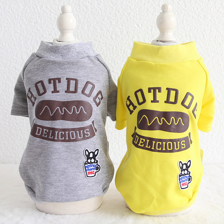 Hotdog Graphic Pet Hoodie – Fun, Playful, Delicious Style