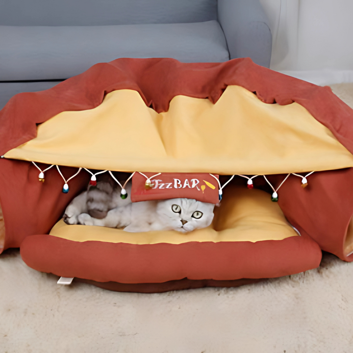 Collapsible Cat Tunnel Bed – Hide, Pounce, Nap in Style