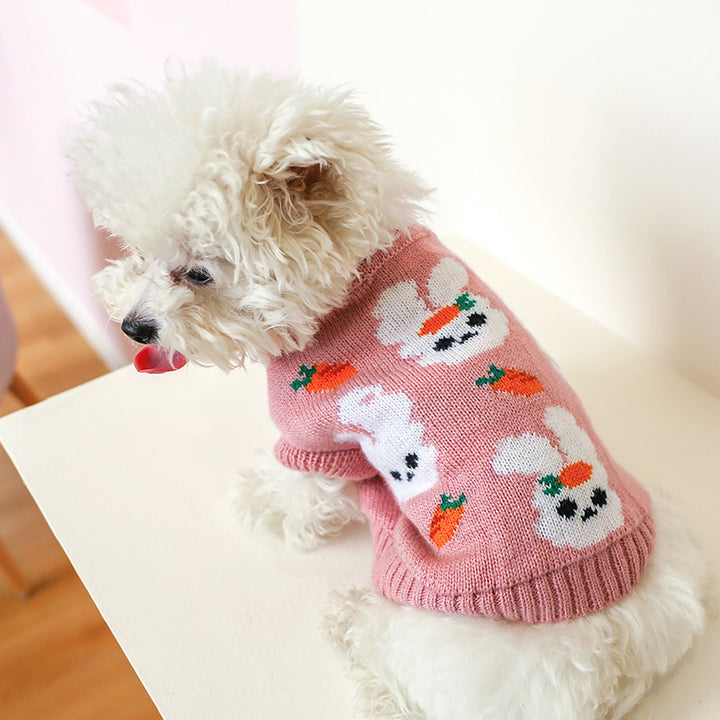 Chic Red Checkered Knit Sweater for Stylish Pets