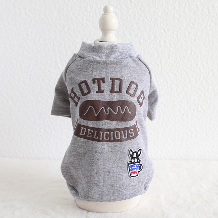 Hotdog Graphic Pet Hoodie – Fun, Playful, Delicious Style