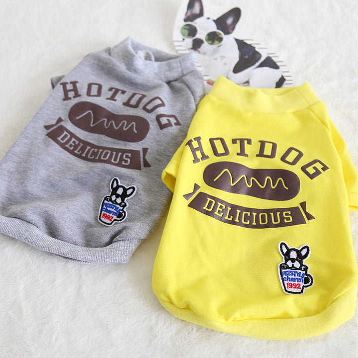 Hotdog Graphic Pet Hoodie – Fun, Playful, Delicious Style