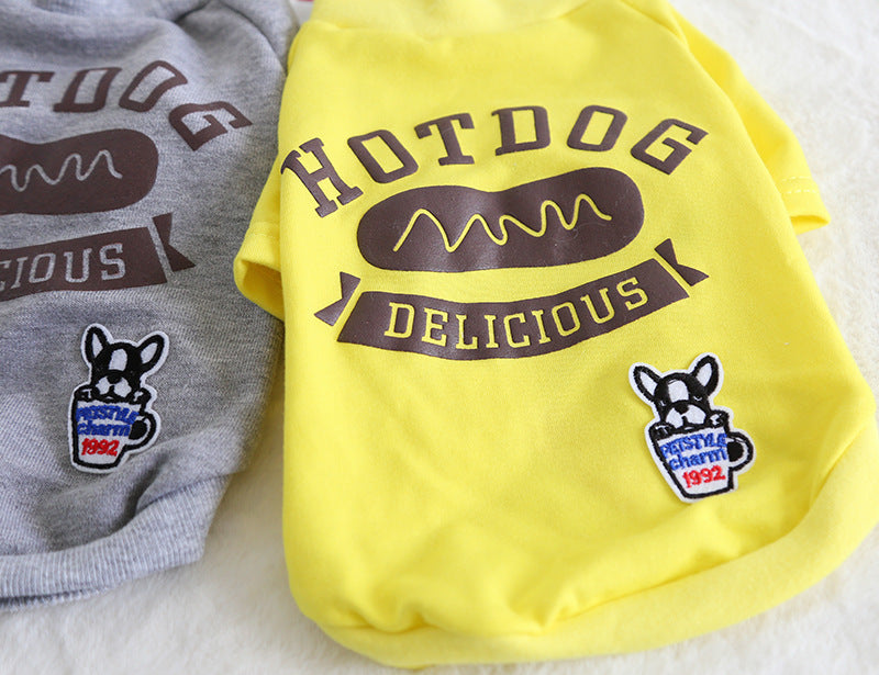 Hotdog Graphic Pet Hoodie – Fun, Playful, Delicious Style