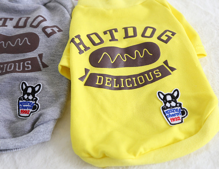 Hotdog Graphic Pet Hoodie – Fun, Playful, Delicious Style
