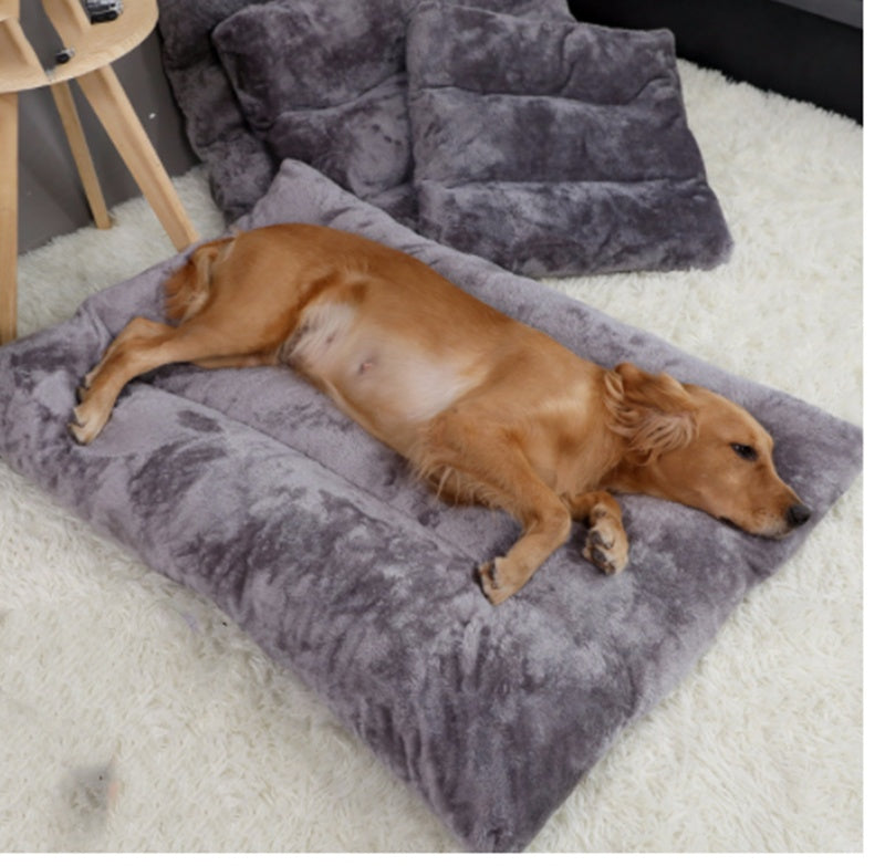 Long Warm Dog Plush Bed