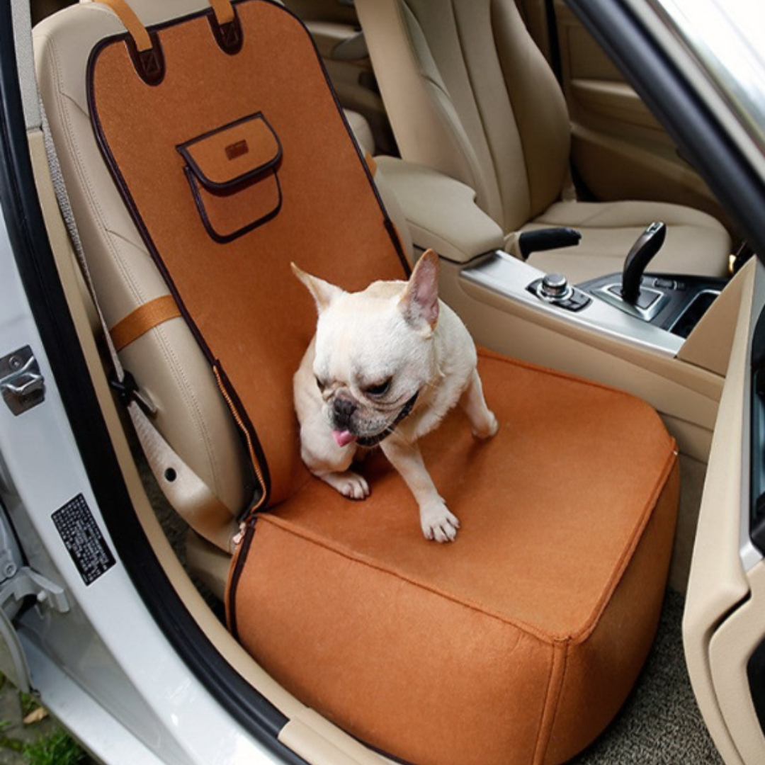 Retro Dual-Purpose Pet Car Mat: Stylish Front Seat Cushion