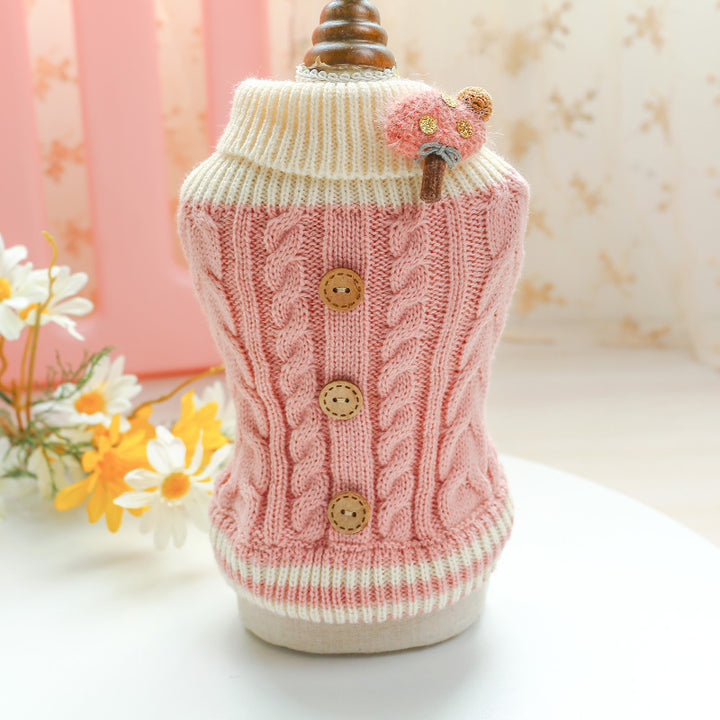 Chic Red Checkered Knit Sweater for Stylish Pets