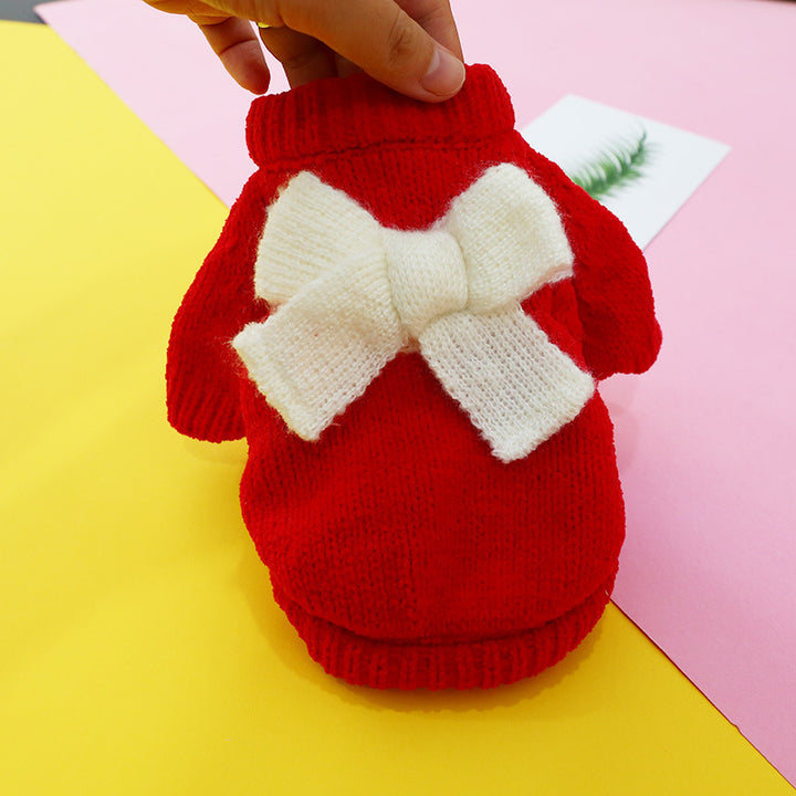 Chic Red Checkered Knit Sweater for Stylish Pets
