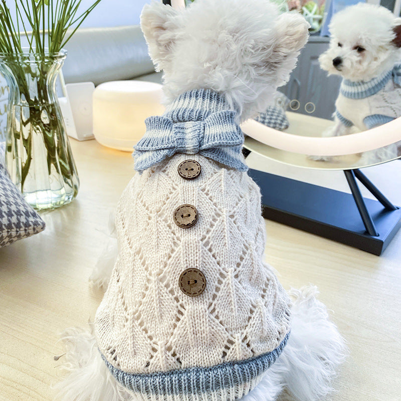Chic Red Checkered Knit Sweater for Stylish Pets