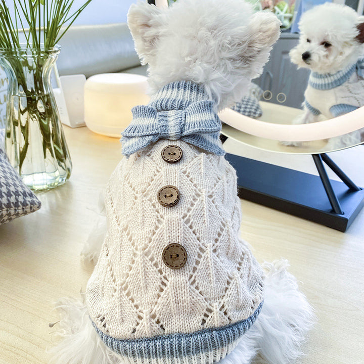Chic Red Checkered Knit Sweater for Stylish Pets