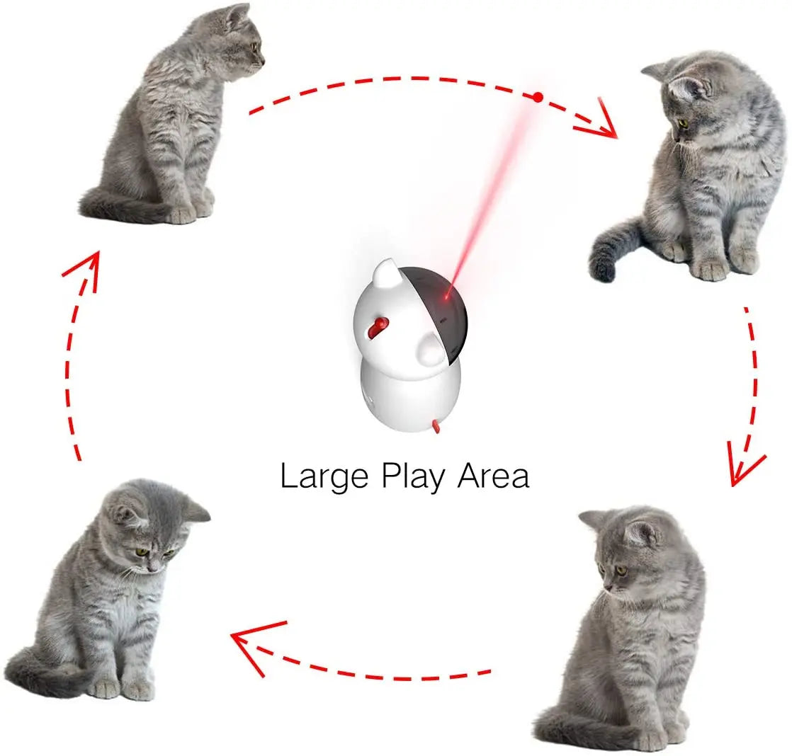 Cat Laser Toy Automatic,Interactive Toy for Kitten/Dogs - USB Charging,Placing High,5 Random Pattern,Automatic On/Off and Silent