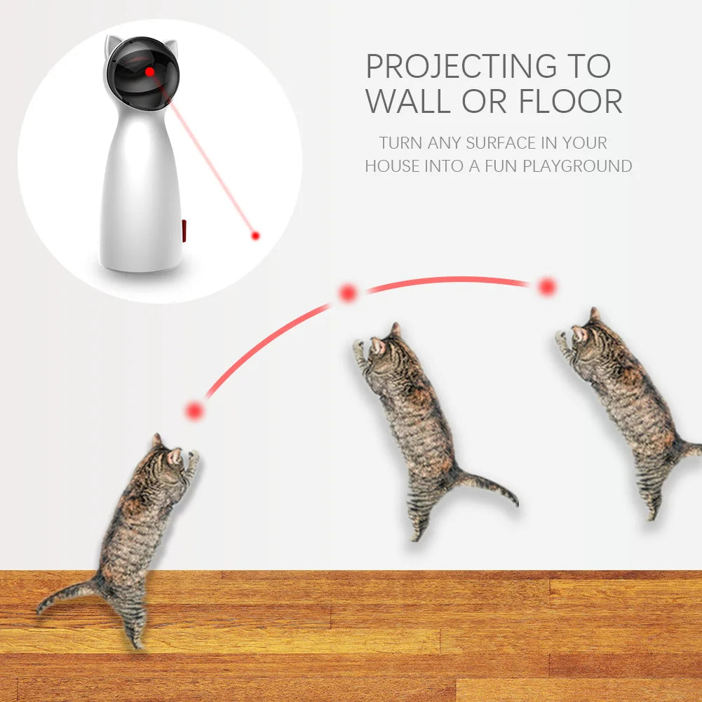 Cat Laser Toy Automatic,Interactive Toy for Kitten/Dogs - USB Charging,Placing High,5 Random Pattern,Automatic On/Off and Silent