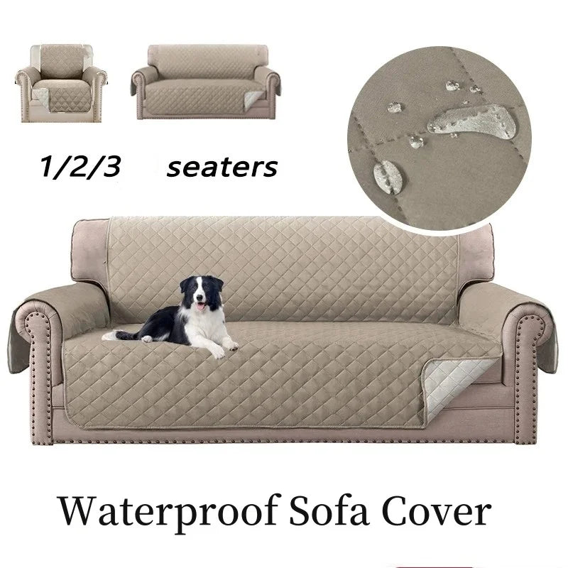 Solid Color Waterproof Sofa Cover Quilted Anti-wear Couch Cover for Pets Recliner Armchair Couches Slipcovers Seater Protect