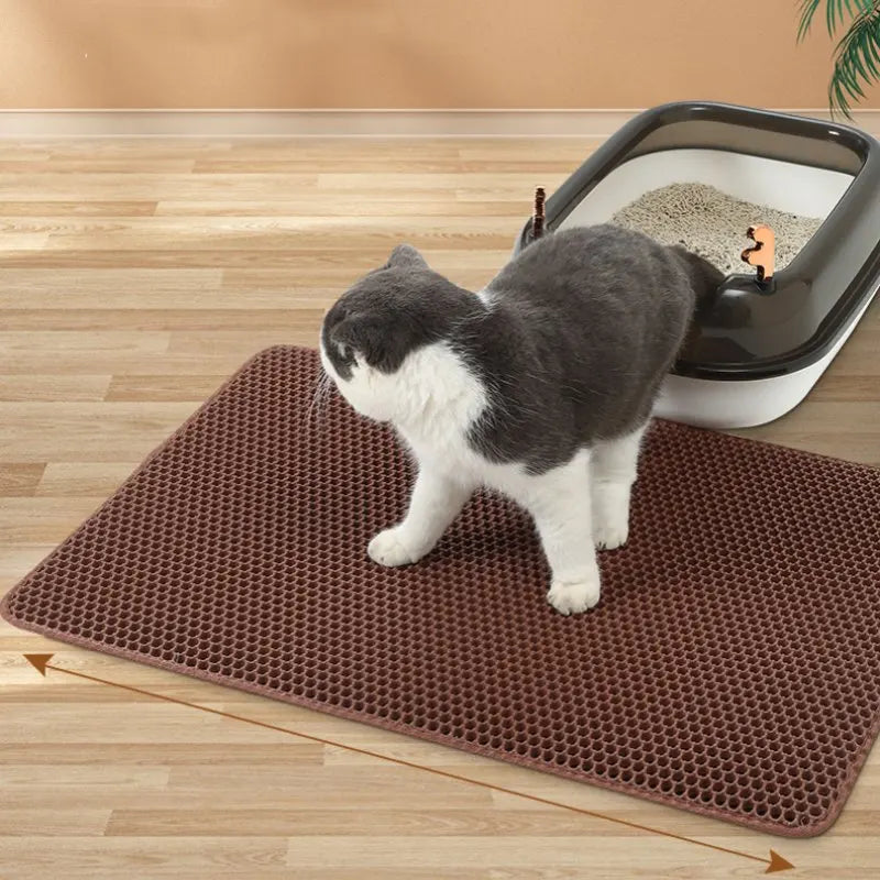 Waterproof Cat Litter Mat Proof Kitty Honeycomb Urine Double Layer Litter Box Mat Skidproof Soft EVA Cat Litter Mat