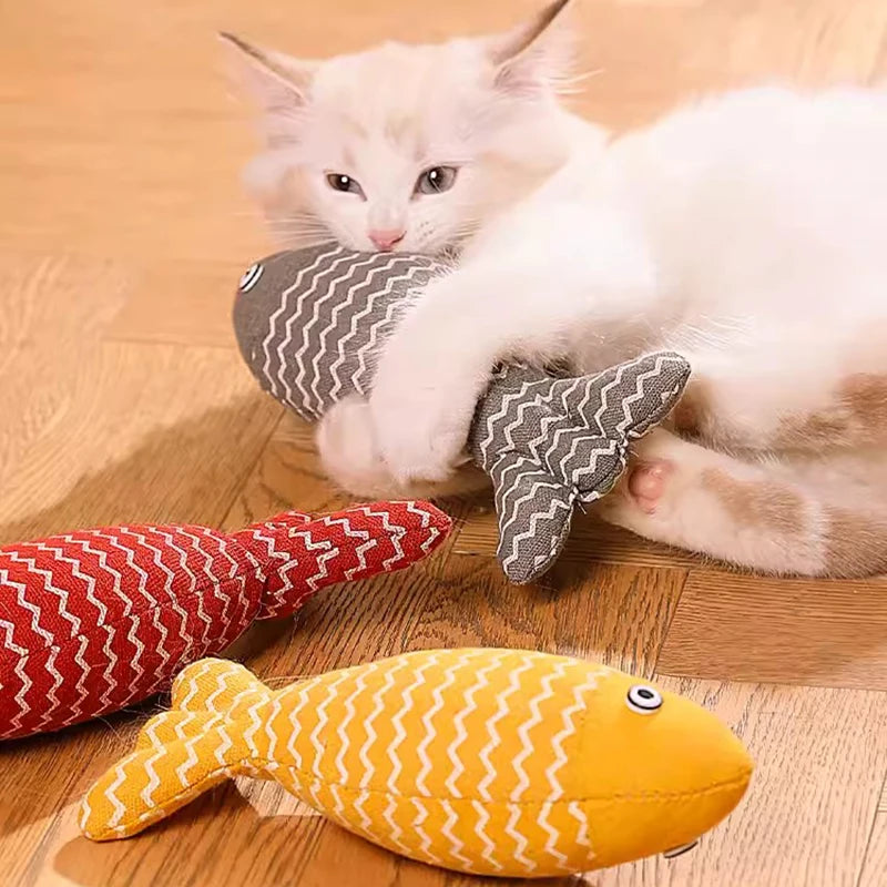 Cat Fish Toy Cat Scratcher Catnip Toy Fish Cat Mint Fidget Toys Stuffed Playing Toy For Kitten