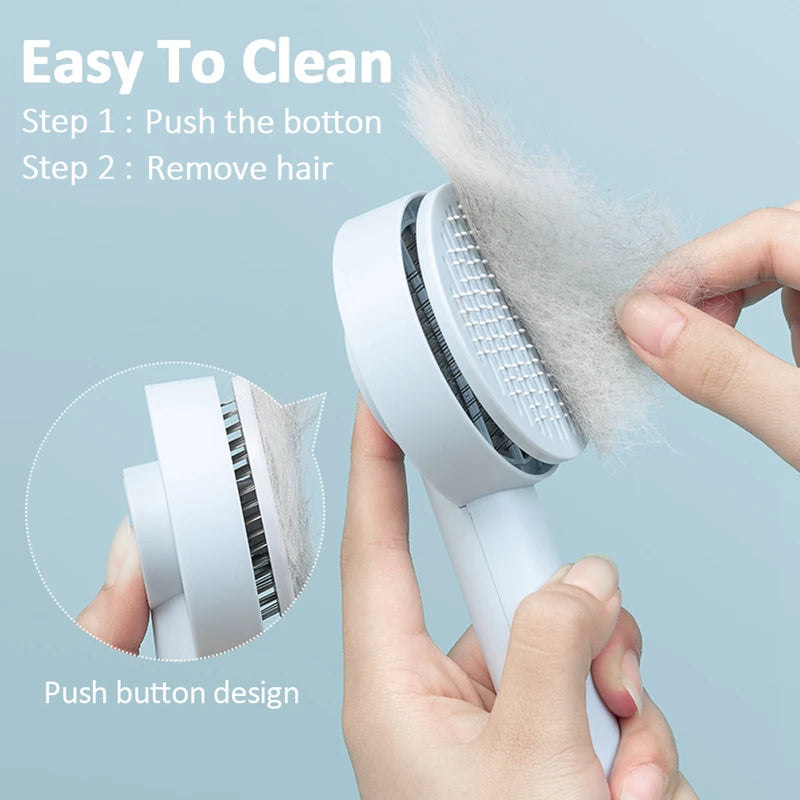 Pet Hair Removal Comb Dog Cat Self Brush Cleaning Slicker Brush Cats Dogs Hair Remover Scraper Pet Grooming Tool Cat Accessories