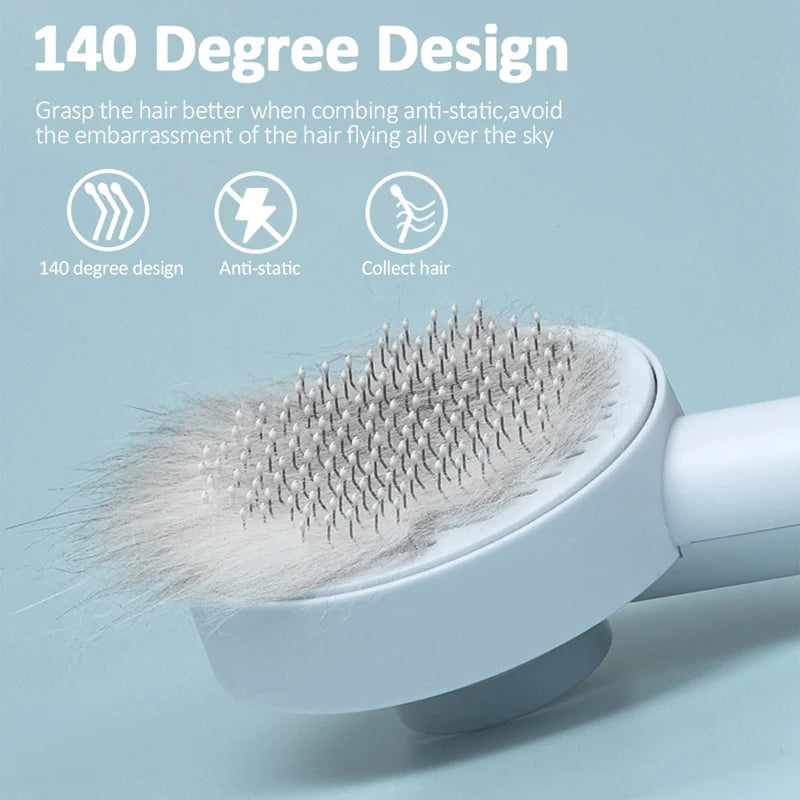 Pet Hair Removal Comb Dog Cat Self Brush Cleaning Slicker Brush Cats Dogs Hair Remover Scraper Pet Grooming Tool Cat Accessories