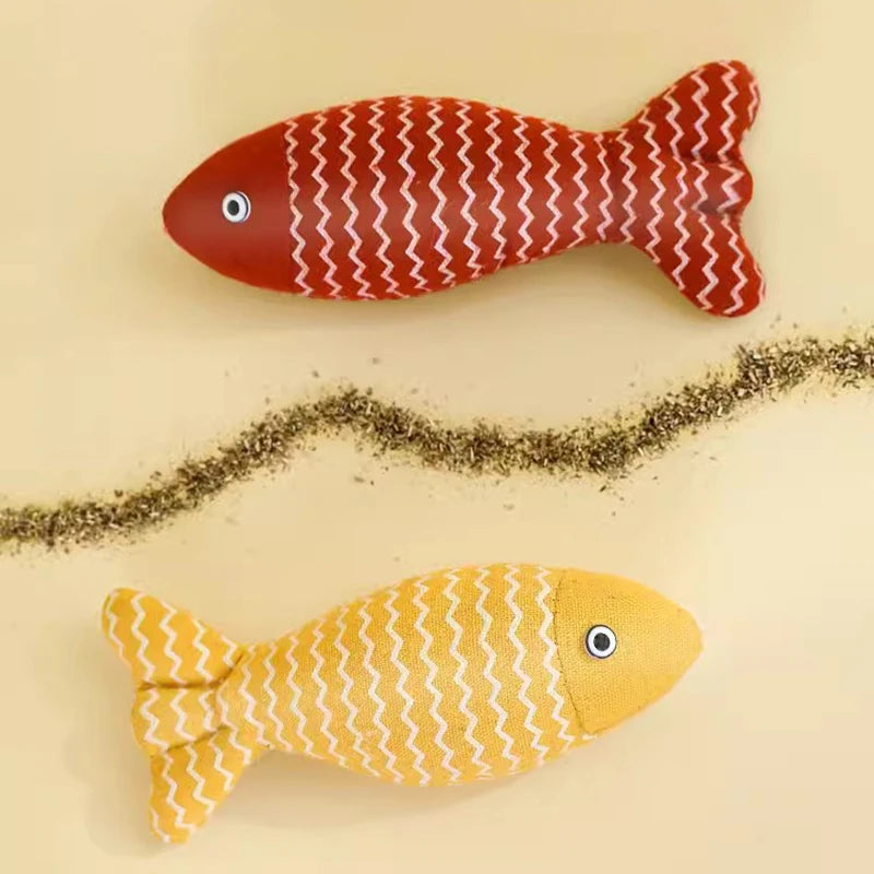 Cat Fish Toy Cat Scratcher Catnip Toy Fish Cat Mint Fidget Toys Stuffed Playing Toy For Kitten