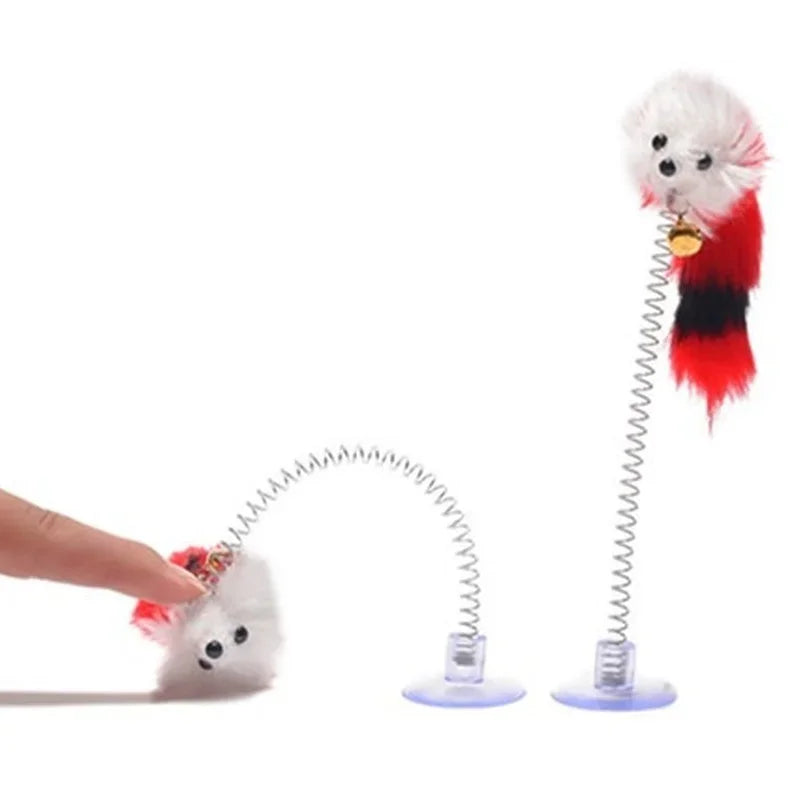 Cartoon Pet Cat Toy Stick Feather Rod Mouse Toy with Mini Bell Cat Catcher Teaser Interactive Cat Toy Kitten Игрушки Для Кошек