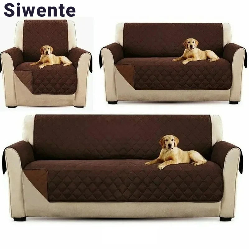 Solid Color Waterproof Sofa Cover Quilted Anti-wear Couch Cover for Pets Recliner Armchair Couches Slipcovers Seater Protect