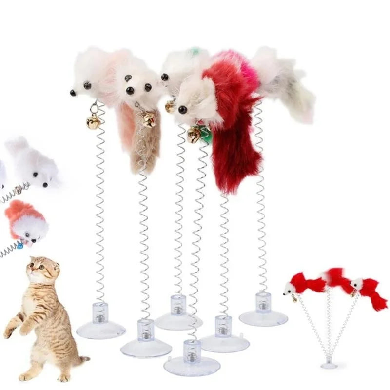 Cartoon Pet Cat Toy Stick Feather Rod Mouse Toy with Mini Bell Cat Catcher Teaser Interactive Cat Toy Kitten Игрушки Для Кошек