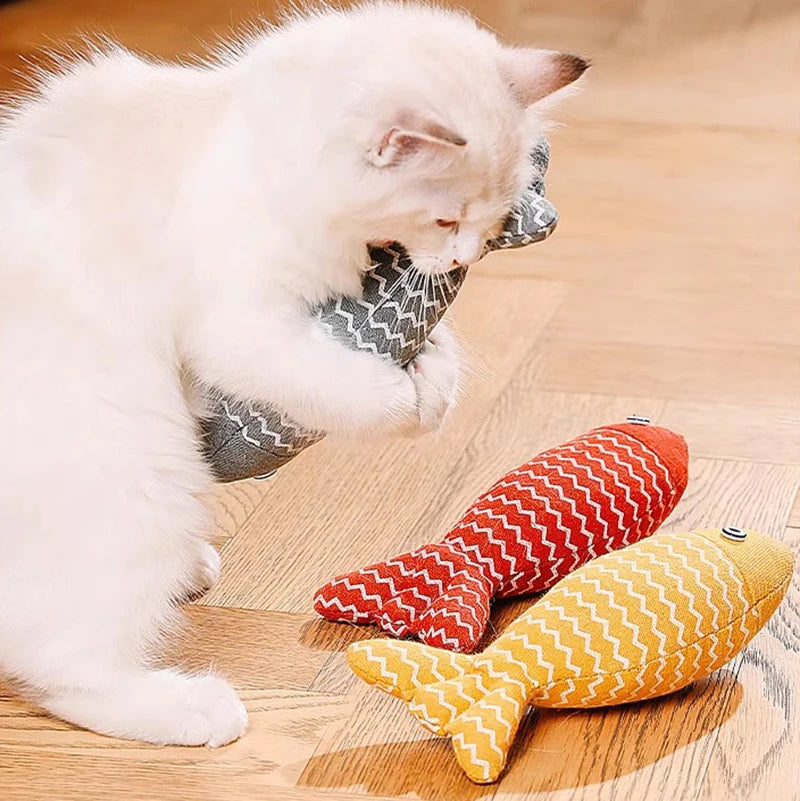 Cat Fish Toy Cat Scratcher Catnip Toy Fish Cat Mint Fidget Toys Stuffed Playing Toy For Kitten