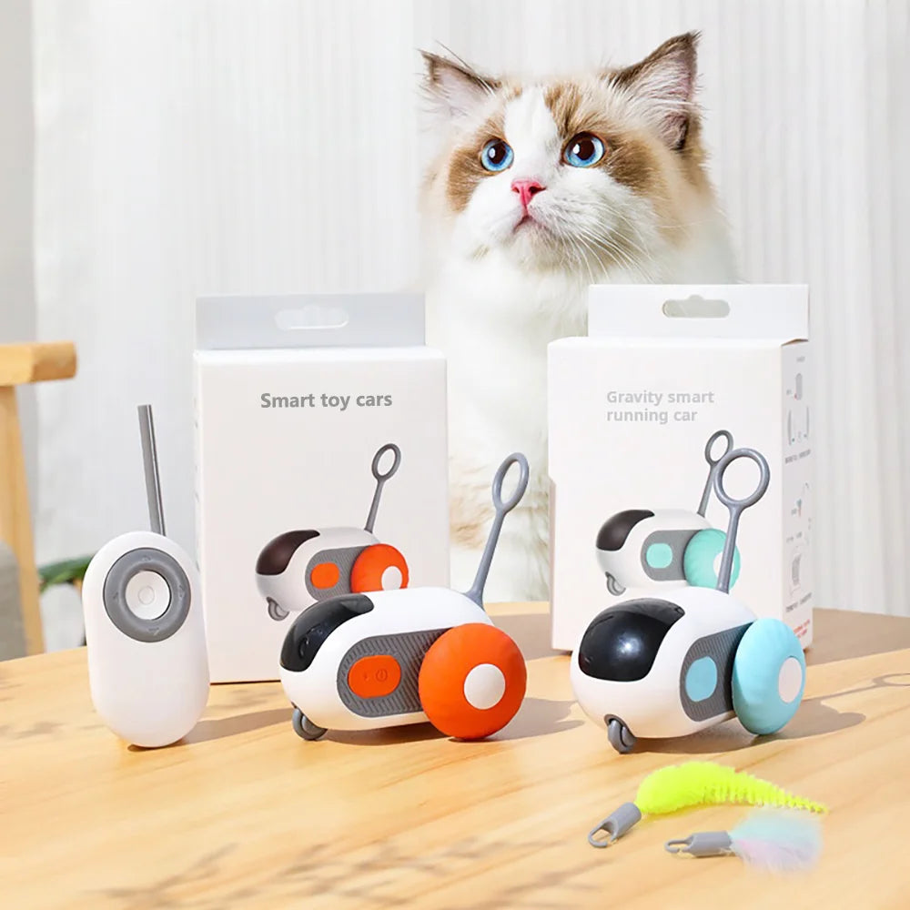 Pet cat automatic gravity electric remote control teasing cat sports car pet cat puzzle electric rotation teasing cat toy