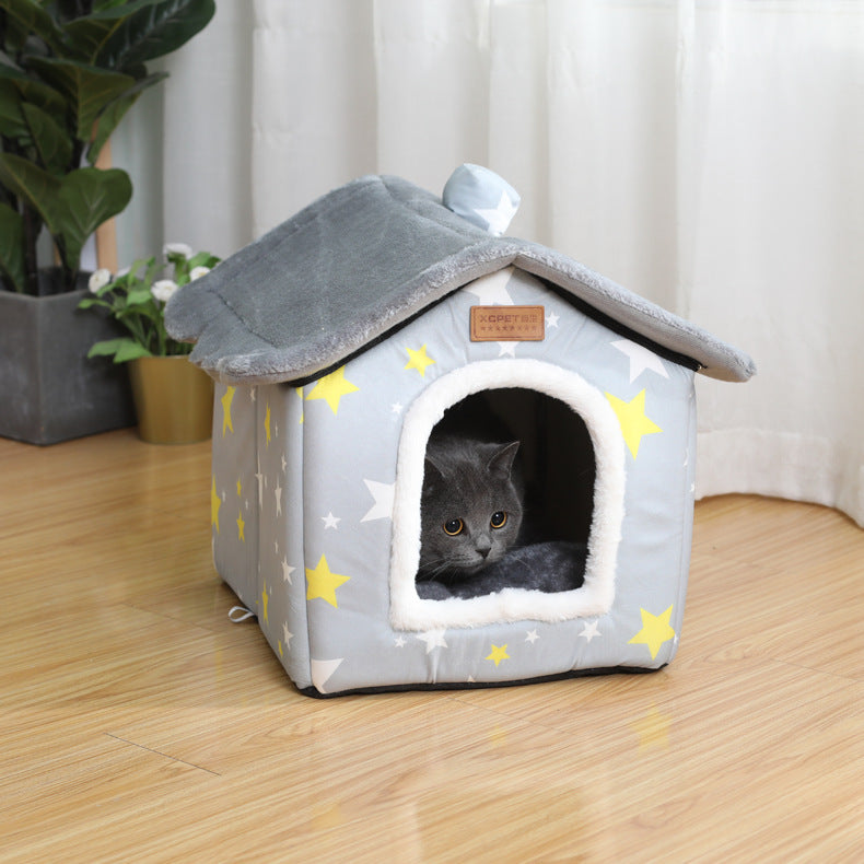 Cozy Washable Cat House: Removable, Creative Pet Nest