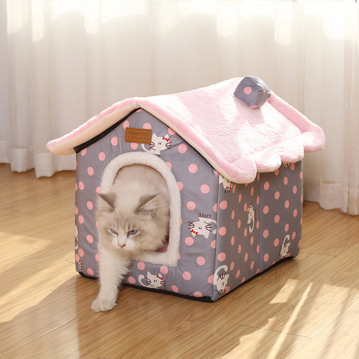 Cozy Washable Cat House: Removable, Creative Pet Nest
